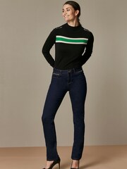 Wallis Indigo Zip Detail Straight Leg Jeans - Image 1 of 3