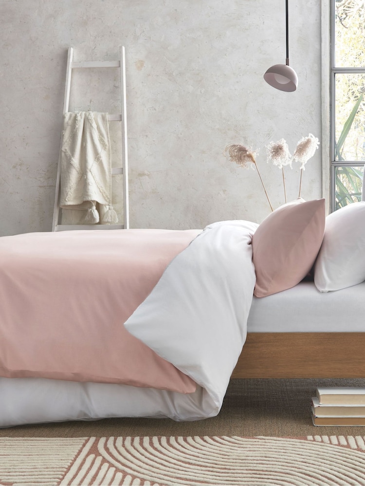 White Cool Touch 200 Thread Count Duvet Cover and Pillowcase Set - Image 1 of 2