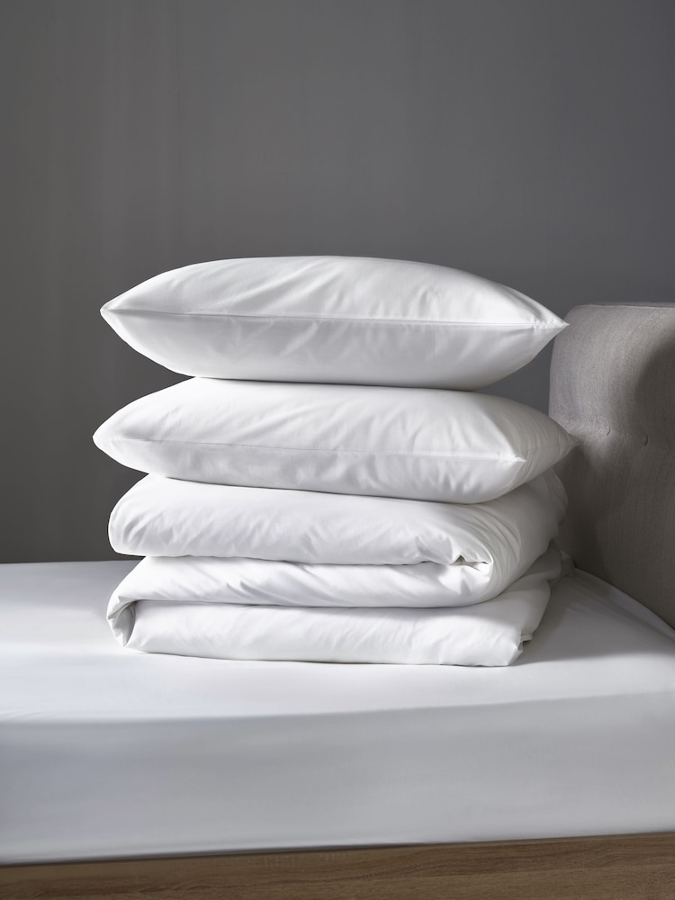 White Cool Touch 200 Thread Count Duvet Cover and Pillowcase Set - Image 2 of 2