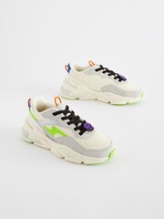 White Fluorescent Bright Elastic Lace Fashion Trainers - Image 1 of 5
