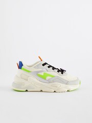 White Fluorescent Bright Elastic Lace Fashion Trainers - Image 2 of 5