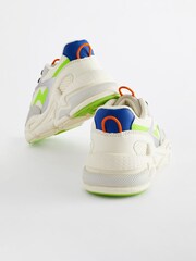 White Fluorescent Bright Elastic Lace Fashion Trainers - Image 3 of 5