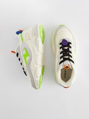 White Fluorescent Bright Elastic Lace Fashion Trainers - Image 5 of 5
