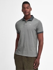 Barbour® Light Grey 100% Cotton Mens Sports Polo Shirt - Image 1 of 7