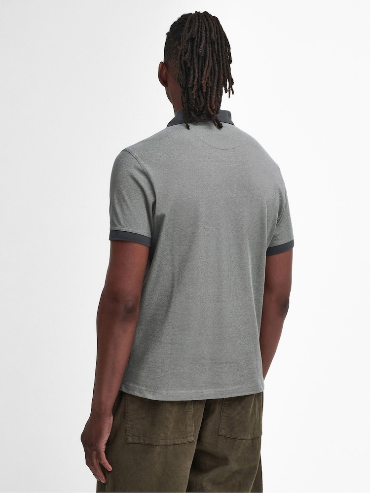 Barbour® Light Grey 100% Cotton Mens Sports Polo Shirt - Image 2 of 7