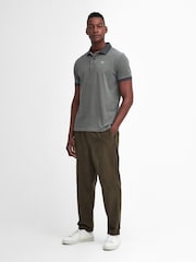 Barbour® Light Grey 100% Cotton Mens Sports Polo Shirt - Image 3 of 7