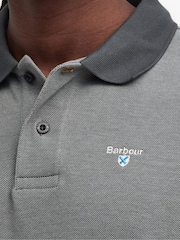 Barbour® Light Grey 100% Cotton Mens Sports Polo Shirt - Image 5 of 7