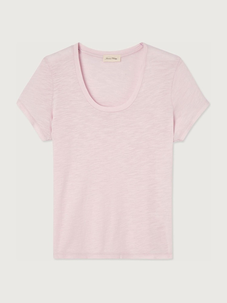 American Vintage Pink Jacksonville Short Sleeve Scoop Neck T-Shirt - Image 1 of 2