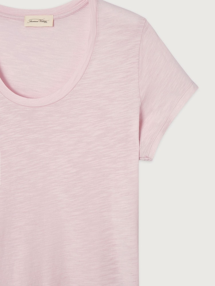 American Vintage Pink Jacksonville Short Sleeve Scoop Neck T-Shirt - Image 2 of 2