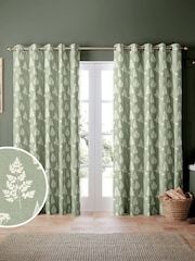 Emily Bond Sage Green Tynesfield Made to Measure 100% Cotton Curtains - Image 1 of 9