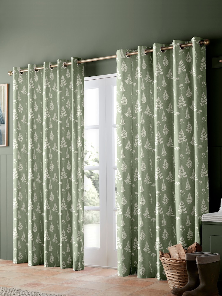 Emily Bond Sage Green Tynesfield Made to Measure 100% Cotton Curtains - Image 2 of 9