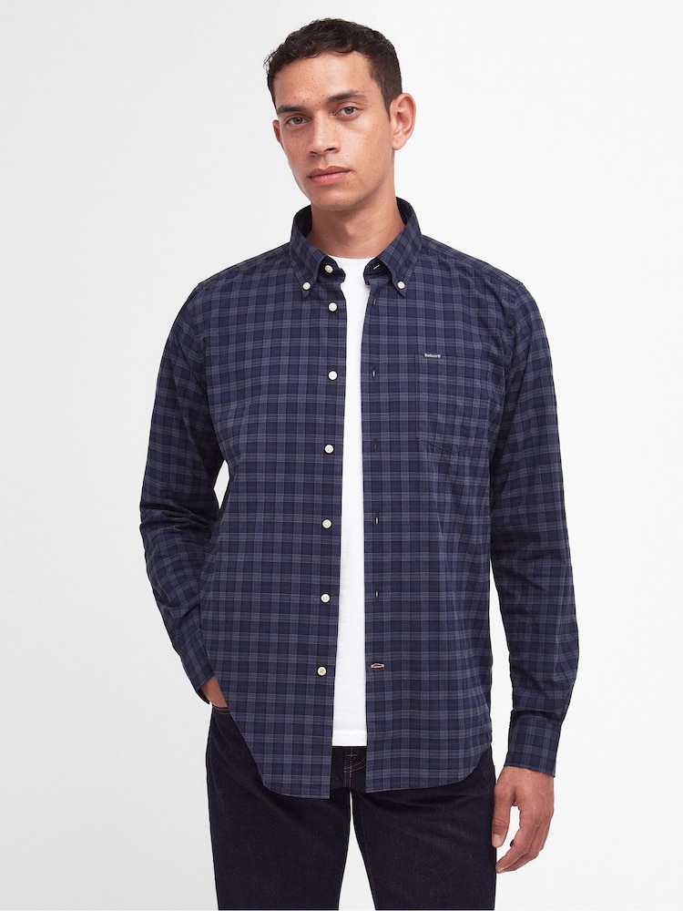 Barbour® Navy Lomand Tartan Check Shirt - Image 1 of 8 Barbour® Navy Lomand Tartan Check Shirt - Image 1 of 8