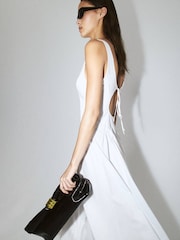 Mango White Scoop Neck Structured Midi Dress - Image 3 of 7