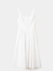 Mango White Scoop Neck Structured Midi Dress - Image 5 of 7
