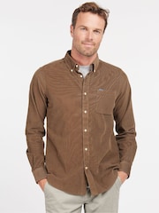 Barbour® Brown 100% Cotton Ramsey Micro Cord Shirt - Image 1 of 7