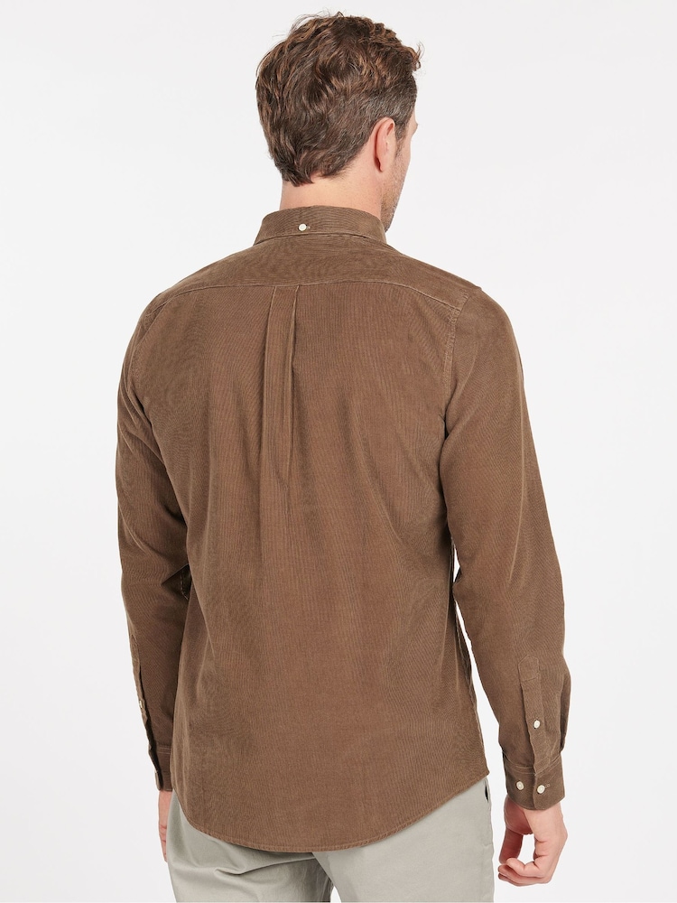 Barbour® Brown 100% Cotton Ramsey Micro Cord Shirt - Image 2 of 7 Barbour® Brown 100% Cotton Ramsey Micro Cord Shirt - Image 2 of 7