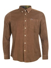 Barbour® Brown 100% Cotton Ramsey Micro Cord Shirt - Image 5 of 7