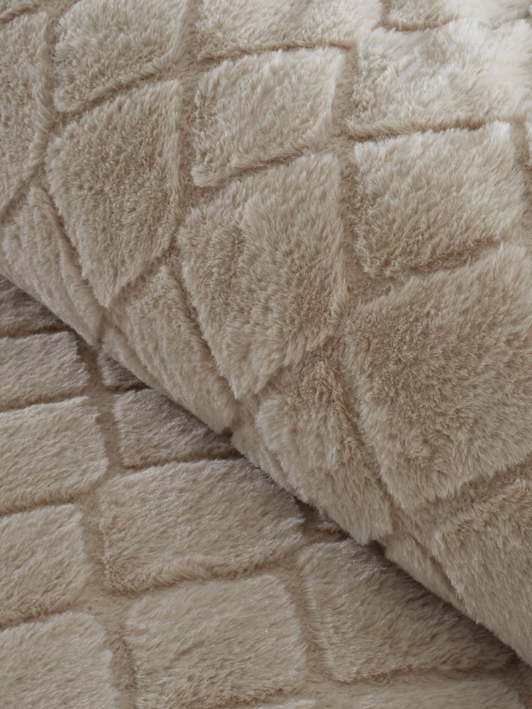 Catherine Lansfield Soft Diamond Cosy and Warm Fleece Duvet Cover Set - Изображение 4 из 4