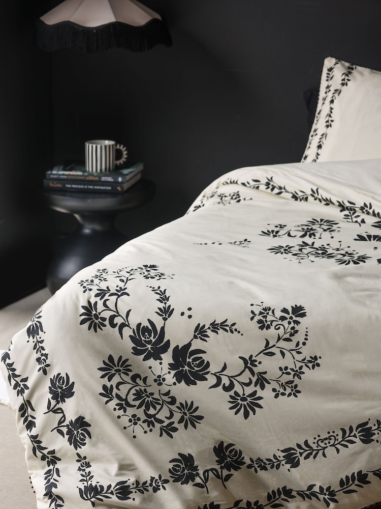 Rockett St George Floral 200 Thread Count 100% Cotton Folk Floral Duvet Cover and Pillowcase Set - Image 1 of 4