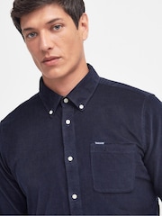 Barbour® Navy 100% Cotton Ramsey Micro Cord Shirt - Image 4 of 9