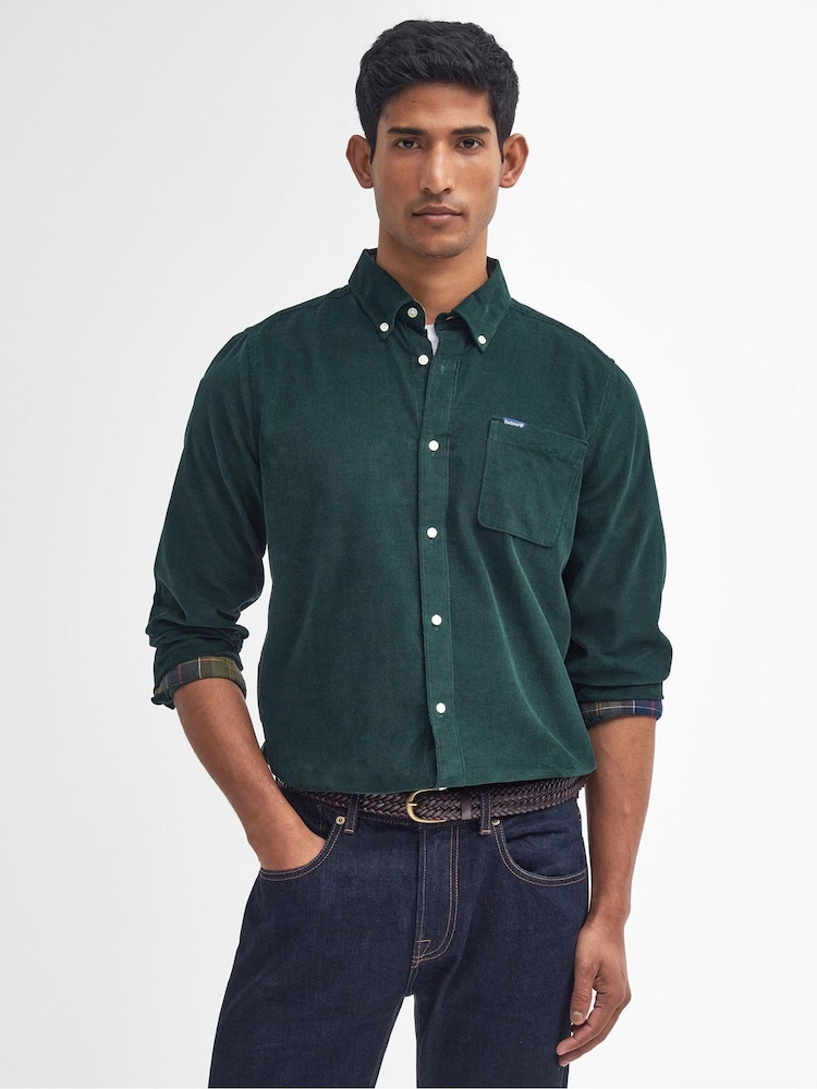 Barbour® Green 100% Cotton Ramsey Micro Cord Shirt - Image 1 of 8