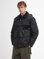Barbour® Black Reengineered Spey Waxed Jacket - Image 1 of 7