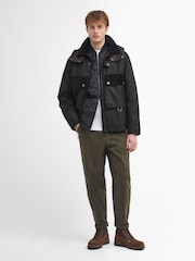 Barbour® Black Reengineered Spey Waxed Jacket - Image 3 of 7