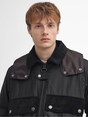 Barbour® Black Reengineered Spey Waxed Jacket - Image 4 of 7