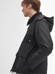 Barbour® Black Reengineered Spey Waxed Jacket - Image 6 of 7
