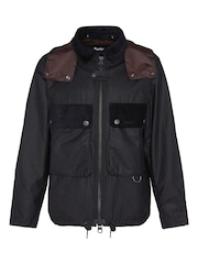 Barbour® Black Reengineered Spey Waxed Jacket - Image 7 of 7