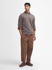 Barbour® Stone Lambswool Crew Neck Jumper - Image 1 of 7