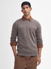 Barbour® Stone Lambswool Crew Neck Jumper - Image 2 of 7