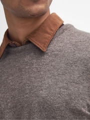 Barbour® Stone Lambswool Crew Neck Jumper - Image 6 of 7