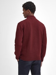 Barbour® Burgundy Red Lambswool Quarter Zip Jumper - Image 3 of 6
