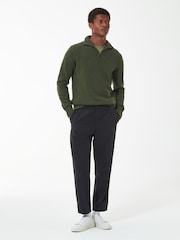 Barbour® Olive Green Lambswool Quarter Zip Jumper - Image 3 of 7
