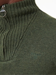 Barbour® Olive Green Lambswool Quarter Zip Jumper - Image 5 of 7