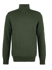 Barbour® Olive Green Lambswool Quarter Zip Jumper - Image 6 of 7