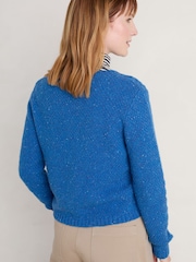Seasalt Cornwall Blue Tressa Merino Blend Cable Knit Cardigan - Image 2 of 5