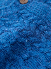 Seasalt Cornwall Blue Tressa Merino Blend Cable Knit Cardigan - Image 5 of 5