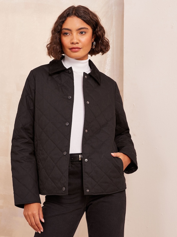 Friends Like These Black Quilted Collar Jacket - Image 1 of 5
