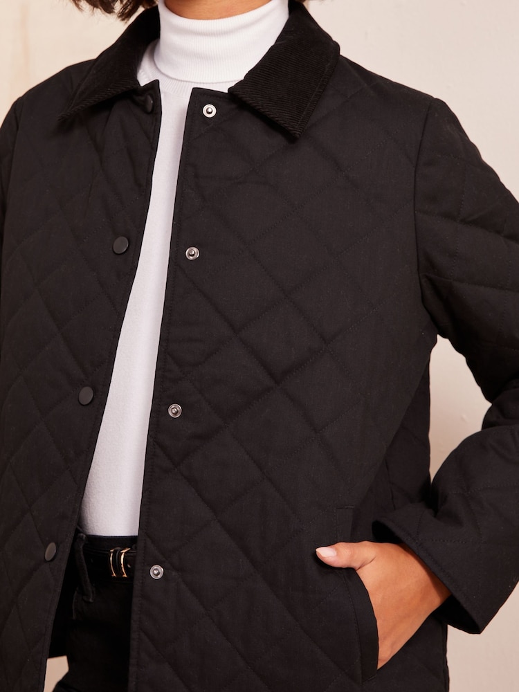 Friends Like These Black Quilted Collar Jacket - Image 2 of 5