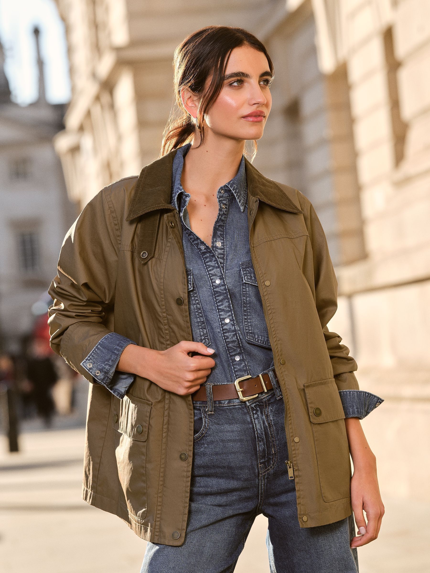 Buy Friends Like These Khaki Green Collar Utility Jacket from Next Luxembourg