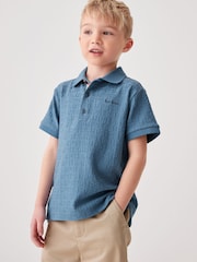 Paul Smith Junior Boys Short Sleeve Signature Jacquard 100% Cotton Polo Shirt - Image 1 of 10