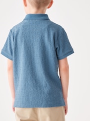 Paul Smith Junior Boys Short Sleeve Signature Jacquard 100% Cotton Polo Shirt - Image 2 of 10