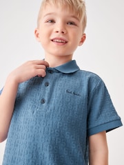 Paul Smith Junior Boys Short Sleeve Signature Jacquard 100% Cotton Polo Shirt - Image 3 of 10