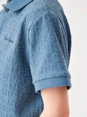 Paul Smith Junior Boys Short Sleeve Signature Jacquard 100% Cotton Polo Shirt - Image 4 of 10