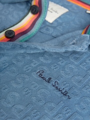 Paul Smith Junior Boys Short Sleeve Signature Jacquard 100% Cotton Polo Shirt - Image 8 of 10
