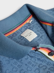Paul Smith Junior Boys Short Sleeve Signature Jacquard 100% Cotton Polo Shirt - Image 9 of 10