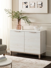 White Bronx Oak Effect Small Sideboard - Image 1 of 8