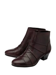 Lotus Purple Leather Ankle Boots - Image 2 of 4
